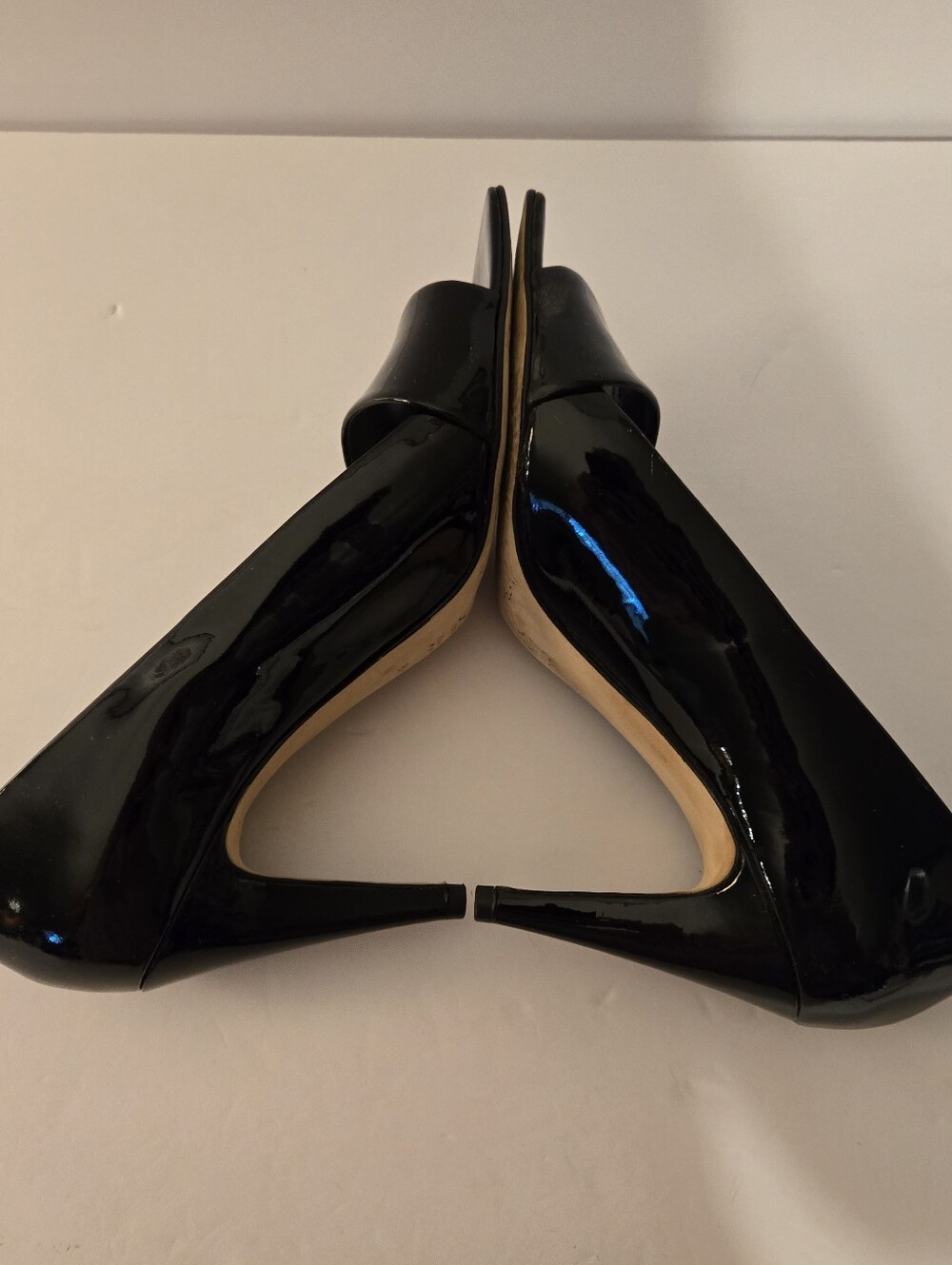 Antonio Melani Womens Jem Black Patent Leather Peep Toe Heels Size 8.5M - Picture 7 of 10